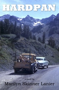An early version of the book cover for Hardpan. Photo of our family's pickup used in move from Wyoming to Central California in 1957.